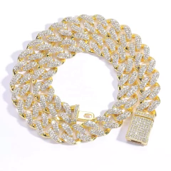 Cadena Cubana Strass Rhinestone Beans 24 Inches Nº13