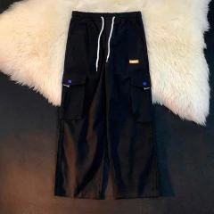 Pantalon Cargo Techwear Palaso Negro Suelto Matrx D319