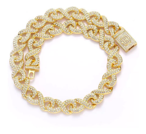 Cadena Cubana Piedra Strass Infinito 18/20/24 Inches Cha