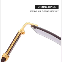 Image of Anteojos Gafas Sol Sin Marco Madera Vintage Retro Nº102