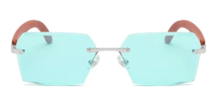 Imagen de Anteojos Gafas Sol Sin Marco Madera Vintage Retro 97