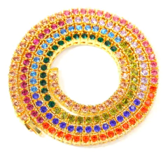 Imagen de Cadena Tennis Piedra Strass Dorada Plateada Hip Hop Trap 51