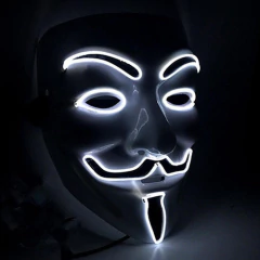 Mascara Anonymous Led Nocturna Halloween Disfraz Hype - comprar online