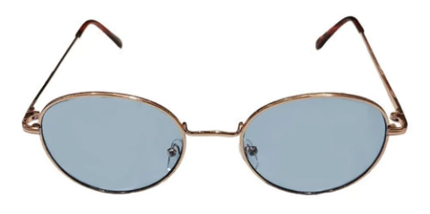 Anteojos Lentes Sol Ovalado Metal Animal Print Vintage Nº154