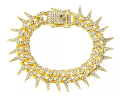 Pulsera Cubana Piedra Strass Thorns 8 Inches Nº2