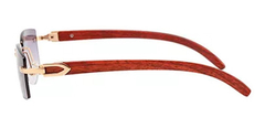 Anteojos Gafas Sol Sin Marco Madera Vintage Retro Nº100