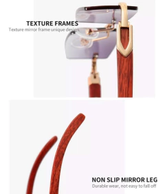 Anteojos Gafas Sol Sin Marco Madera Vintage Retro 100 en internet