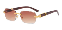 Image of Anteojos Gafas Sol Sin Marco Madera Vintage Retro Nº102