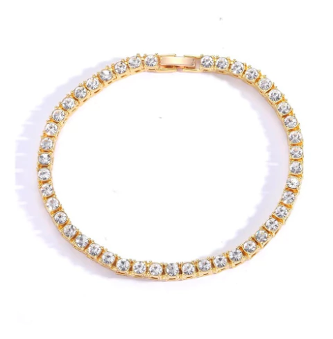 Pulsera Tennis Piedra Strass Dorada Plateada Trap 67 Drip