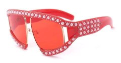 Image of Anteojos Lentes Sol Visor Grande Strass Retro Vintage N°123