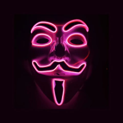 Mascara Anonymous Led Nocturna Halloween Disfraz Hype - comprar online