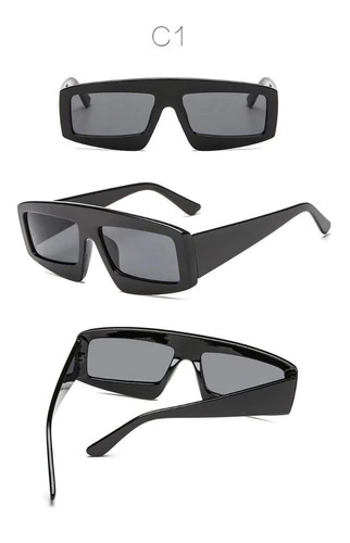 Anteojos Gafas Sol Retro 80` Vintage Rectangulares Grandes