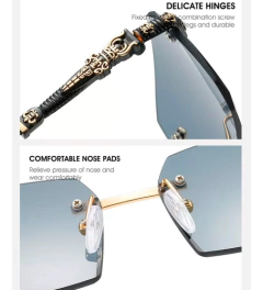 Anteojos Sol Patillas Metal Vintage Retro Sin Marco 76 - KITCH TECH