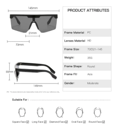 Gafas Anteojos Tuli De Sol Retro Vintange Rap Trap Grandes 9757 - tienda online