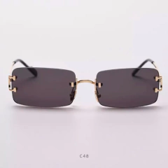 Anteojos Gafas Sol Sin Marco Rectangular Trap Rap Retro 93