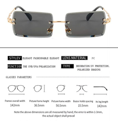Image of Anteojos Lentes Sol Rectangular Biselado Retro Vintage Nº92