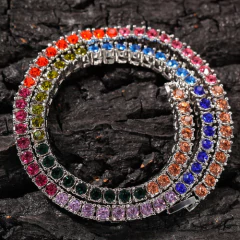 Cadena Tennis Piedra Strass Dorada Plateada Hip Hop Trap 51 - comprar online