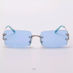 Imagen de Anteojos Gafas Sol Sin Marco Rectangular Trap Rap Retro 93