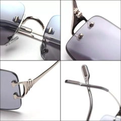 Anteojos Gafas Sol Sin Marco Rectangular Trap Rap Retro 93 - KITCH TECH