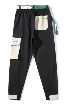 Pantalon Cargo Techwear Tiras Lizo Ajustable Negro 721 - KITCH TECH