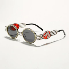 Anteojos Sol Redonda Piedras Dragón Retro Vintage Hype Migos