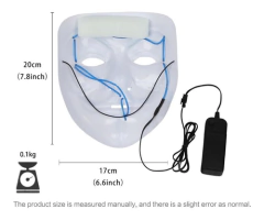 Imagen de Mascara Anonymous Led Nocturna Halloween Disfraz Hype