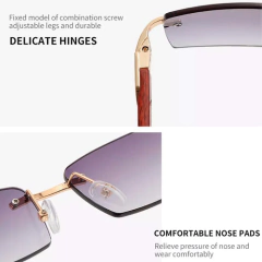 Anteojos Gafas Sol Sin Marco Madera Vintage Retro 100 - KITCH TECH