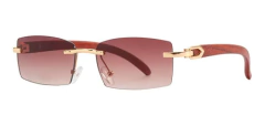 Anteojos Gafas Sol Sin Marco Madera Vintage Retro 100 - tienda online