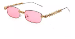 Imagen de Anteojos De Sol Rectangular Metal Strass Piedras Retro 65