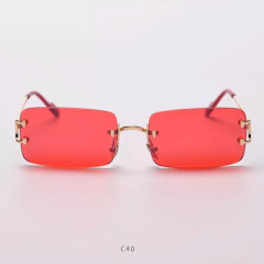 Anteojos Gafas Sol Sin Marco Rectangular Trap Rap Retro 93 - tienda online