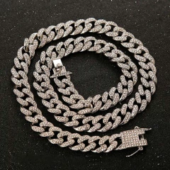 Image of Cadena Cubana Piedra Strass Dorada Plateada Trap Style 5