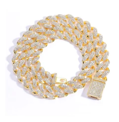 Cadena Cubana Piedra Strass Dorada Plateada Hip Hop Trap 58