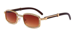 Imagen de Anteojos Lentes Sol Hype Rectangular Strass Retro Vintage 2056