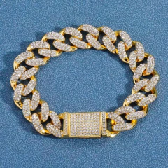 Pulsera Cubana Piedra Strass Rhinestone Beans 8 Inches Nº13 - comprar online