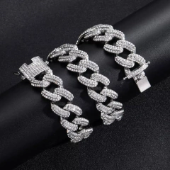 Cadena Cubana Rhinestone Beans Claw 20 Inches Nº12 en internet