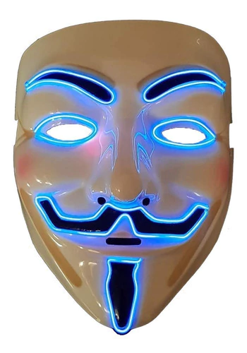 Mascara Anonymous Led Nocturna Halloween Disfraz Hype