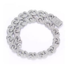 Imagen de Pulsera Cubana Piedra Strass Infinito - 8 Inches Nº1 P
