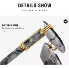 Anteojos Lentes Sol Hexagonal Marmol Sin Marco Retro Vintage 91 - comprar online