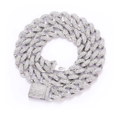 Cadena Cubana Piedra Strass Dorada Plateada Hip Hop Trap 59