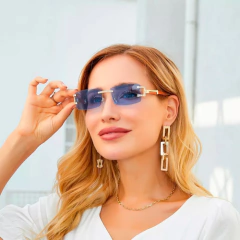 Anteojos Gafas Sol Sin Marco Rectangular Vintage Retro 99