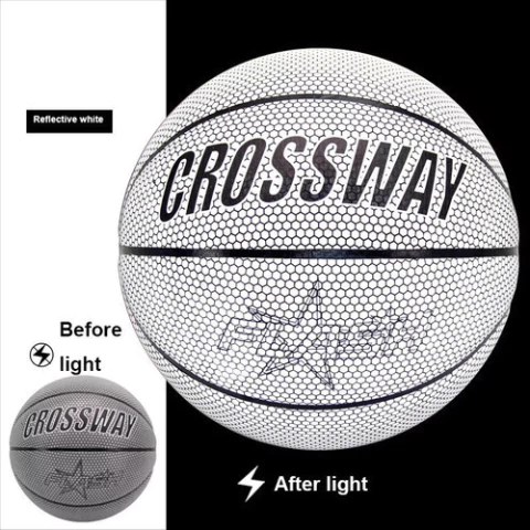 Pelota De Baloncesto Reflectante Holográfica Blanca Reflex