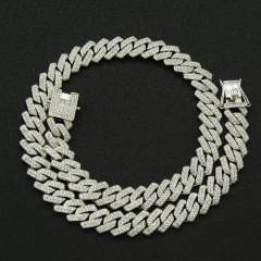 Cadena Cubana Piedra Strass Ingot Rhinestone 24 Inches Nº14