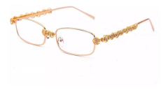 Anteojos De Sol Rectangular Metal Strass Piedras Retro 65 - comprar online