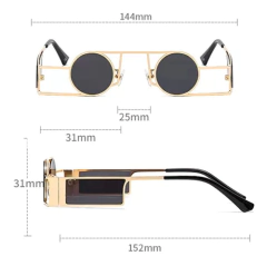 Gafas Anteojos Sol Redondos Retro Rock Punk Geometrico 72 - tienda online