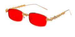 Anteojos De Sol Rectangular Metal Strass Piedras Retro 65 - tienda online