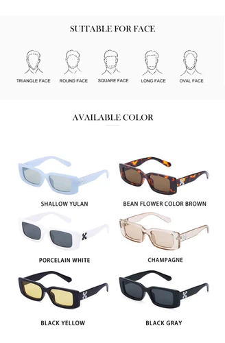 Gafas De Sol Rectangulares Pequeñas Lujosa Retro Nº28