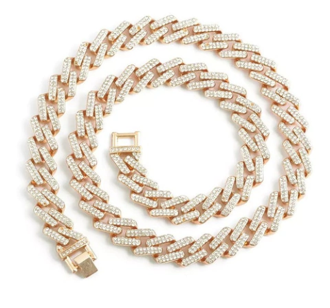 Cadena Cubana Piedra Strass Claw Hip Hop 24 Inches Nº4