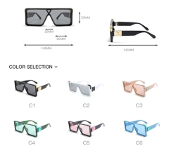 Gafas Anteojos De Sol Rectangular Hype Retro Vintage Grande 5791 - comprar online