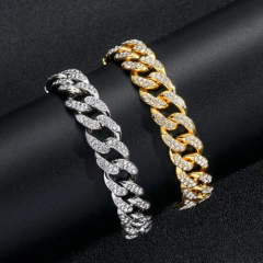 Cadena Cubana Piedra Strass Dorada Plateada Trap Style 5 - buy online