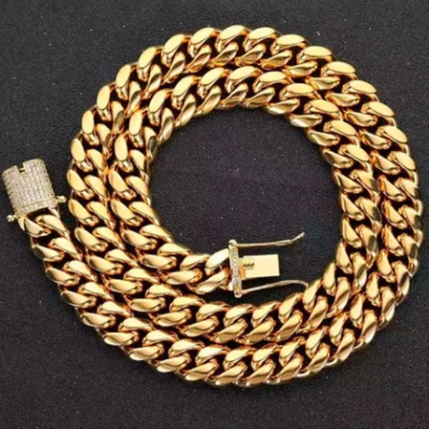 Cadena Cubana Acero Inoxidable 20mm Nº7 Trap Drip Dorada